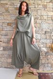 Oscar Drape Trapeze Tank Khaki